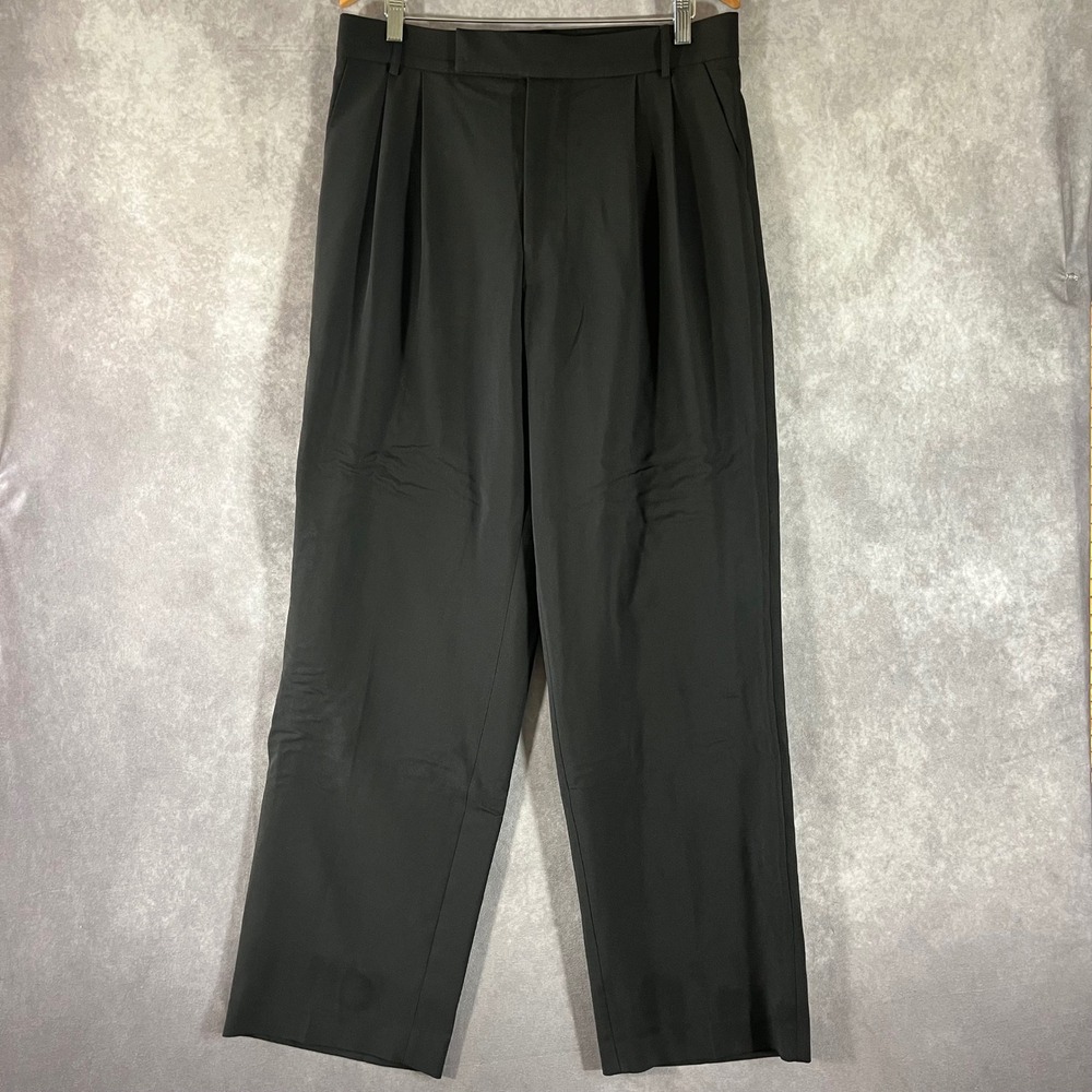The Frankie Shop Pleated Trousers Womens Medium Black Wide Leg Tailored Pants